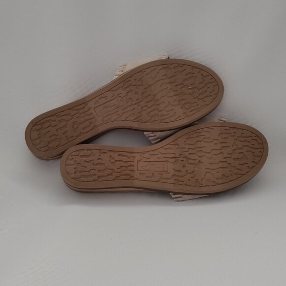 Joie Eidel Sandals Shoes Size 8.5 M Cream Ruffle Slides Coastalcore Beachy - Picture 5 of 5
